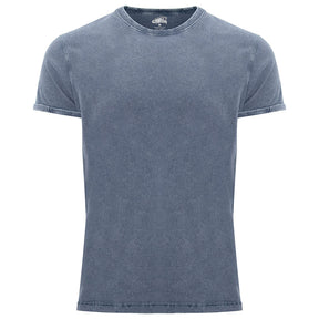 Camiseta efecto jean dobladillo enrollado mangas Husky pecho azul denim