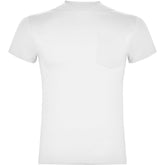 Camiseta con bolsillo unisex Teckel foto pecho blanco