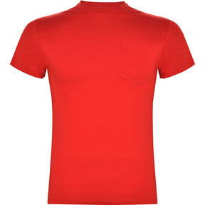 Camiseta con bolsillo unisex Teckel foto pecho rojo