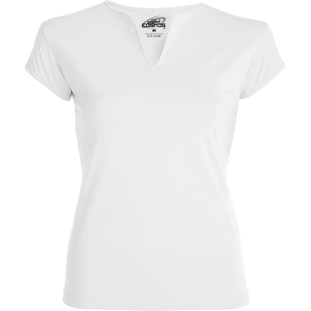 Camiseta cuello pico mujer Belice pecho blanco