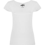 Camiseta cuello redondo para mujer Guadalupe pecho blanco