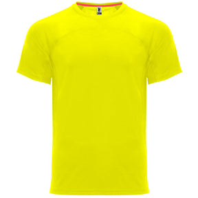 Camiseta técnica dos tejidos monaco color amarillo fluor