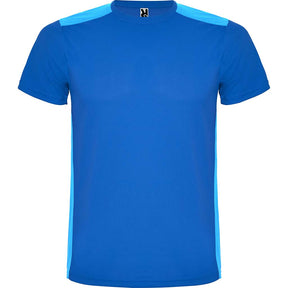 Camiseta técnica combinada detroit detalle colores azul royal y azul royal claro