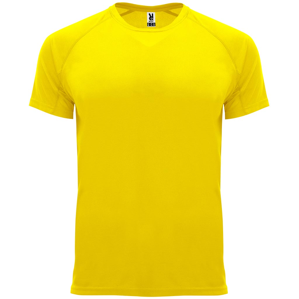 Camiseta tecnica unisex raglan BAHRAIN color amarillo