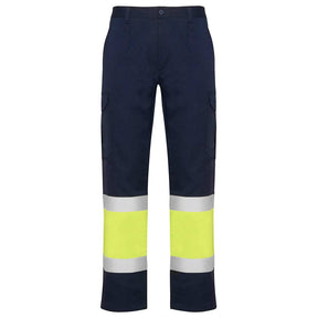 Pantalón multibolsillo alta visibilidad verano Naos - marino/amarillo fluor