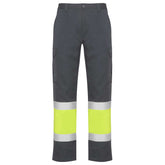 Pantalón multibolsillo alta visibilidad verano Naos - plomo/amarillo fluor