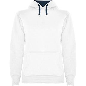 Sudadera capucha combinada mujer urban woman pecho blanco marino