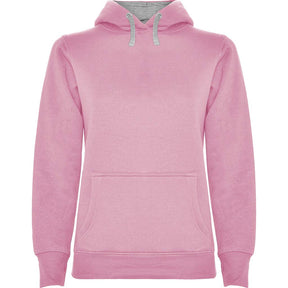 Sudadera capucha combinada mujer urban woman pecho rosa gris