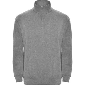 Sudadera unisex cremallera corta cuello alto Aneto color gris